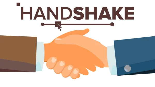 Handshake begreppet vektor. Samarbete mellan företag och personer. Möte-avtalet. Flat Illustration — Stock vektor