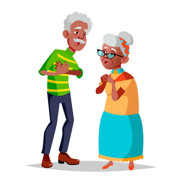 Elderly Couple Vector. Modern Grandparents. Old Age. With Glasses. Isolated Flat Cartoon Illustration — Stock Vector