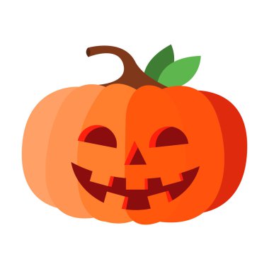 Cadılar Bayramı Balkabağı vektör. Gülen surat. İllüstrasyon izole karikatür