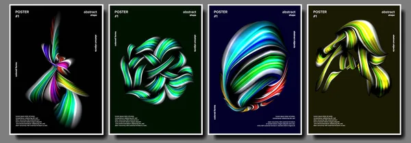 Abstracte vorm Poster Set Vector. Minimale vorm. Splatter. Schilderstijl. Minimale Brigth achtergrond. Illustratie — Stockvector