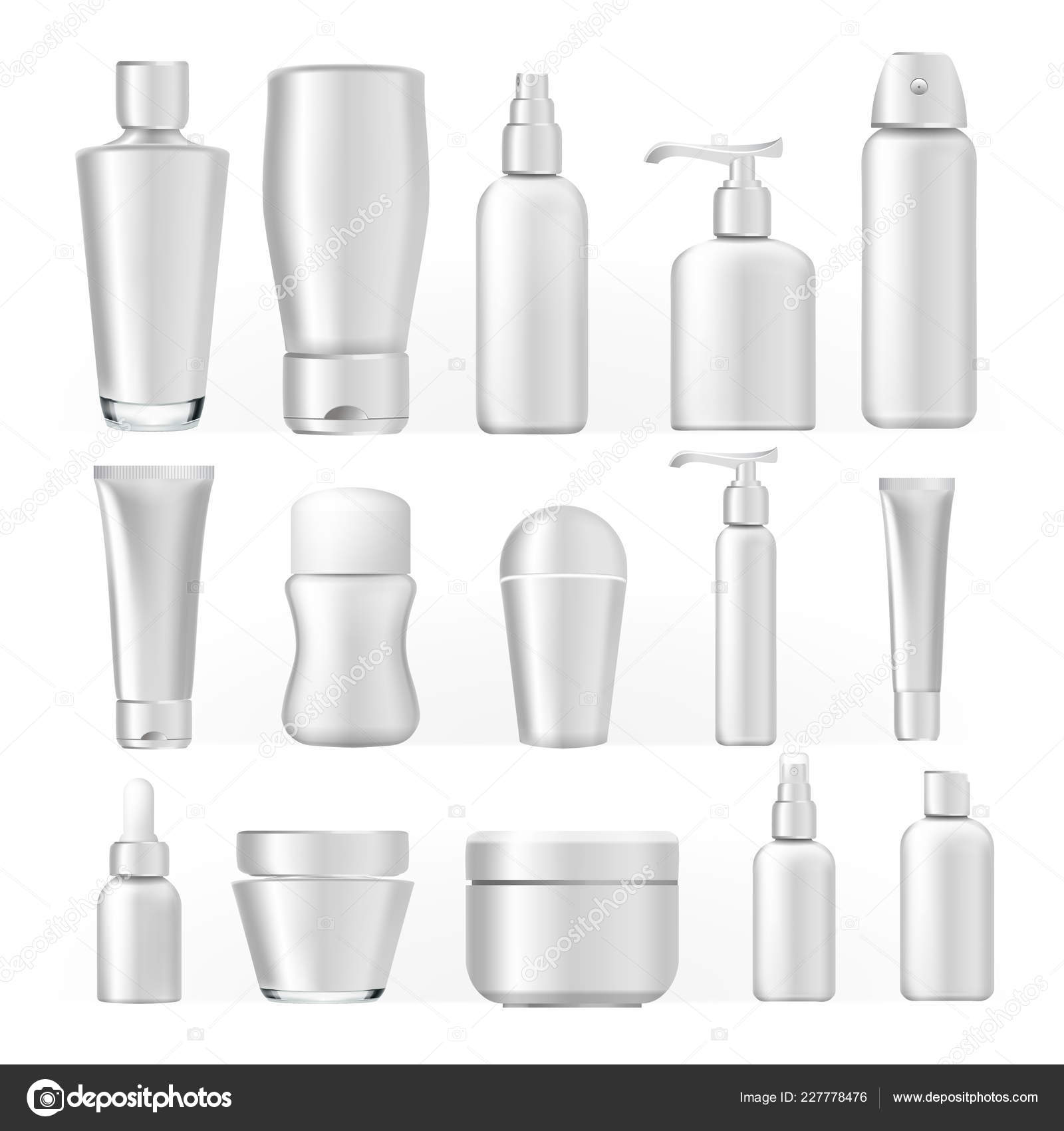 Premium Vector  A set of bottles and tubes of cosmetics jars for