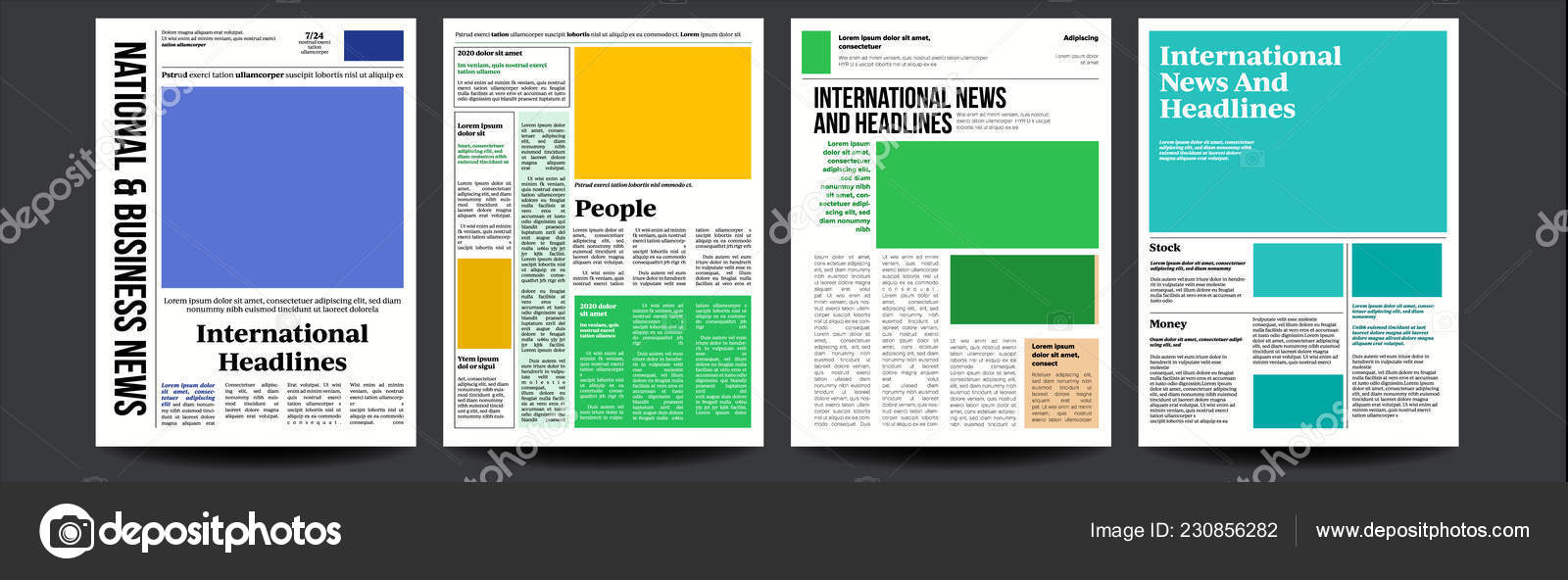 Newspaper Vector Abstract News Template Blank Page Spaces For Images Breaking Illustration Stock Vector Image By C Pikepicture