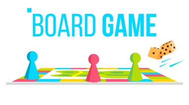 Masa oyunu vektör. Alan alan. Çocuklar için mantıksal tablo oyun. Düz çizgi film illüstrasyon izole