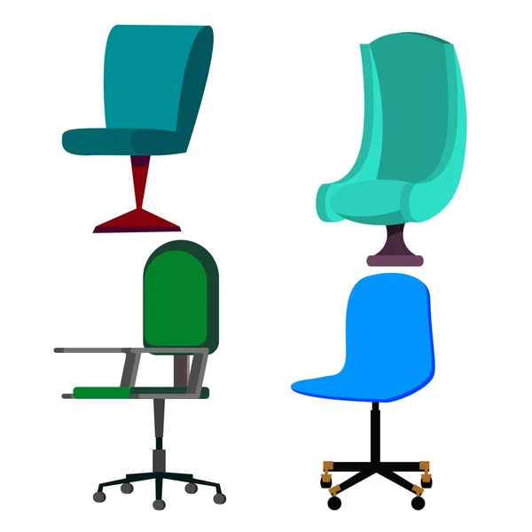 Set sedia ufficio Vector. Mobili d'affari. Dipendente o Direttore Seat. Illustrazione del fumetto piatto isolato — Vettoriale Stock