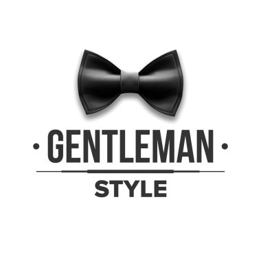 Beyefendi etiket vektör. Tasarım. Victoria moda. Papyon. Gerçekçi illüstrasyon