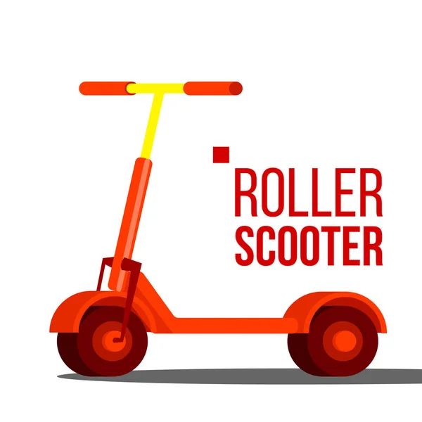 Roller Scooter Vector. Balance Bike, Eco Transport. Spingi il motorino. Illustrazione del fumetto piatto isolato — Vettoriale Stock