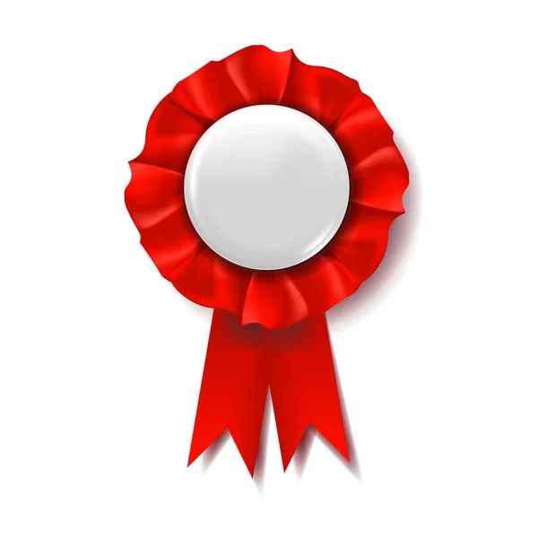 Rode Award lint vector. Winnaar badge. Ceremonie ontwerp. Poster, kaart, flyer. 3D realistische illustratie — Stockvector