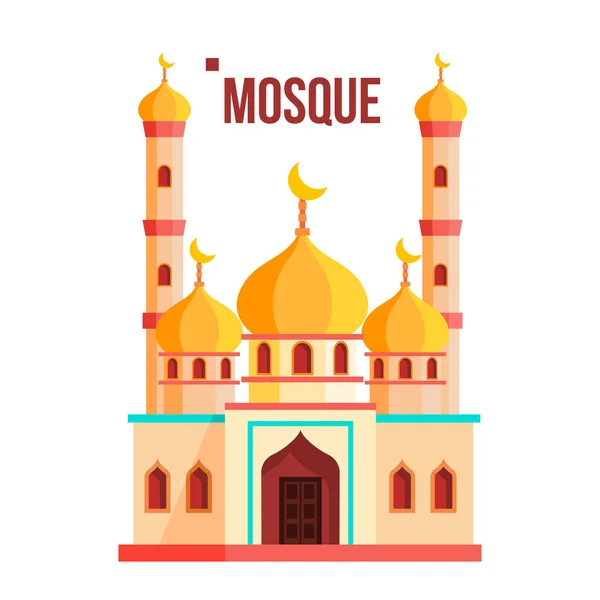 Mosque Vector. Muslim, Arab. Isolated Flat Cartoon Illustration — Stock Vector