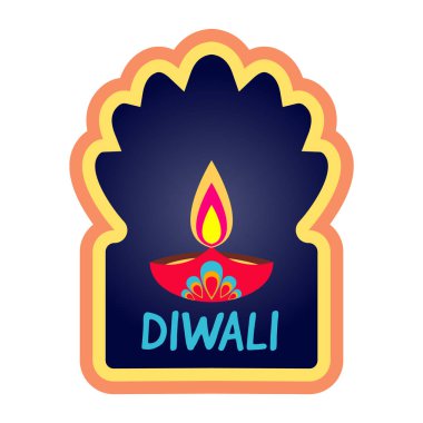Diwali vektör. Basit tatil Web Banner. Düz çizgi film illüstrasyon izole