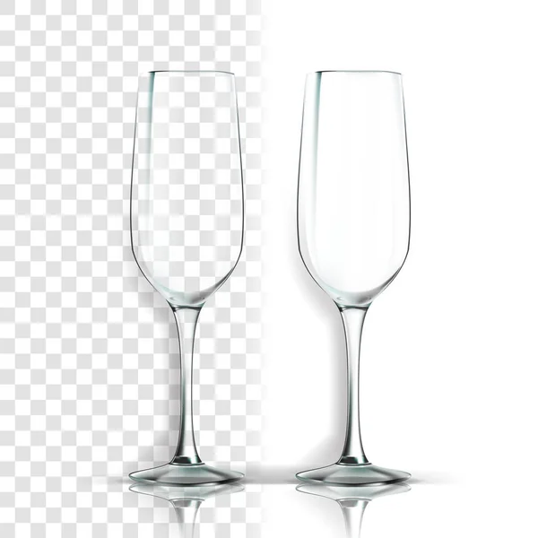 Genomskinligt glas vektor. Brandy tom. Tom klarglas Cup. För vatten, dryck, vin, alkohol, Juice, Cocktail. Realistisk lysande glas öppenhet Illustration — Stock vektor