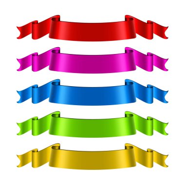 Şerit kadife tekstil vektör. Kumaş başlık öğesi. Elegance malzeme. Gerçekçi illüstrasyon izole