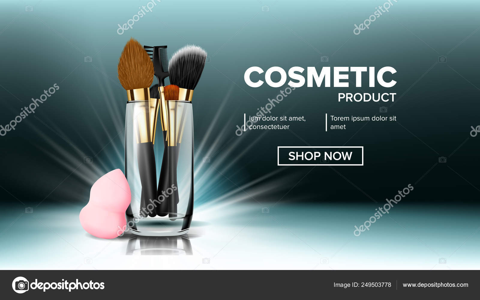 Makeup Brush Banner Glass Big Abstract Tools