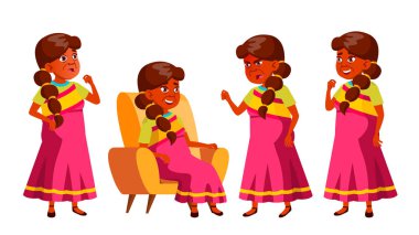 Hint yaşlı kadın Set vektör teşkil etmektedir. Yaşlı insanlar. Üst düzey kişi. Yaşlı. Etkin büyükbaba veya büyükanne. Sevinç. Web, broşür, afiş tasarımı. İllüstrasyon izole karikatür