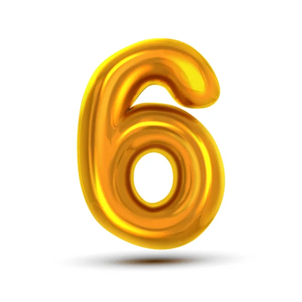 6 έξι τον αριθμό διάνυσμα. Χρυσή κίτρινο μέταλλο γράμμα σχήμα. Ψηφίο 6. Αριθμητικών χαρακτήρων. Αλφάβητο τυπογραφία στοιχείο σχεδίασης. Σύμβολο κόμμα αλουμινόχαρτο. ΑΡΙΘΜΟΣ φωτεινά μεταλλικά 3d ρεαλιστική απεικόνιση — Διανυσματικό Αρχείο