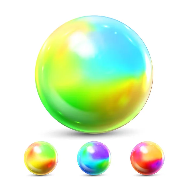 Esfera Ball Vector. Orbe Shining. Cristal Brillante. Smooth Blank. Icono Web. Icono Brillante Brillante. Holográfico, Gradiente. Ilustración realista 3D — Archivo Imágenes Vectoriales