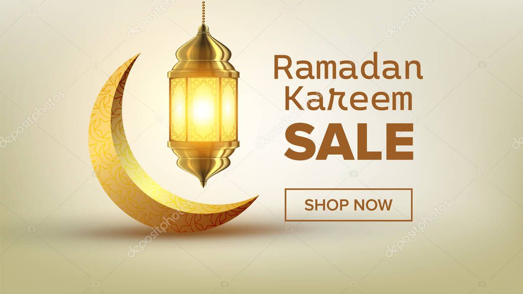 Ramadan Sale Banner Vector. Eid Background. Offer Tag. Super Sale. Islamic Poster. Arabic Template. Ramazan Greeting. Illustration