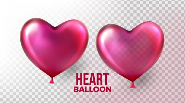 Вектор повітряної кулі серця. Прозора 3D реалістична повітряна куля у формі серця. Карнавал Вітальний дизайн. Вінтажний знак. Ілюстрація — стоковий вектор