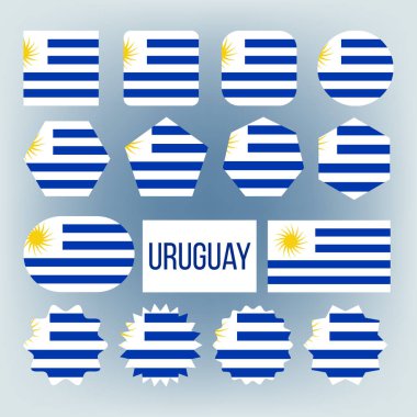 Uruguay Ulusal Renkler, Insignia Vektör Simgeler Seti