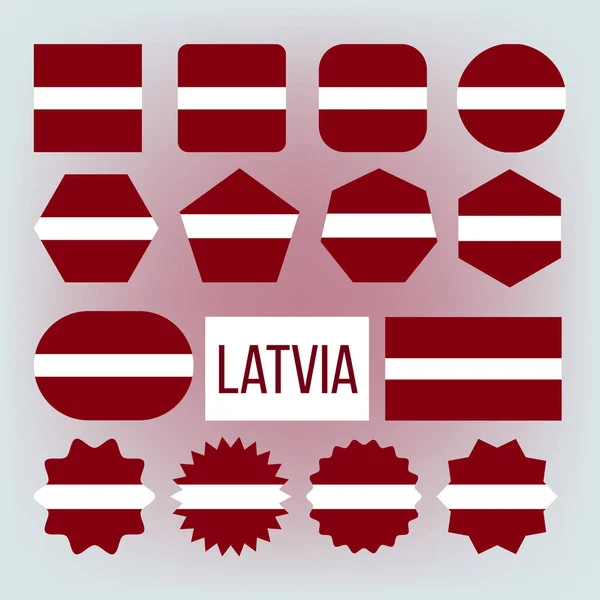 Letonya Ulusal Renkler, Insignia Vektör Simgeler Seti — Stok Vektör
