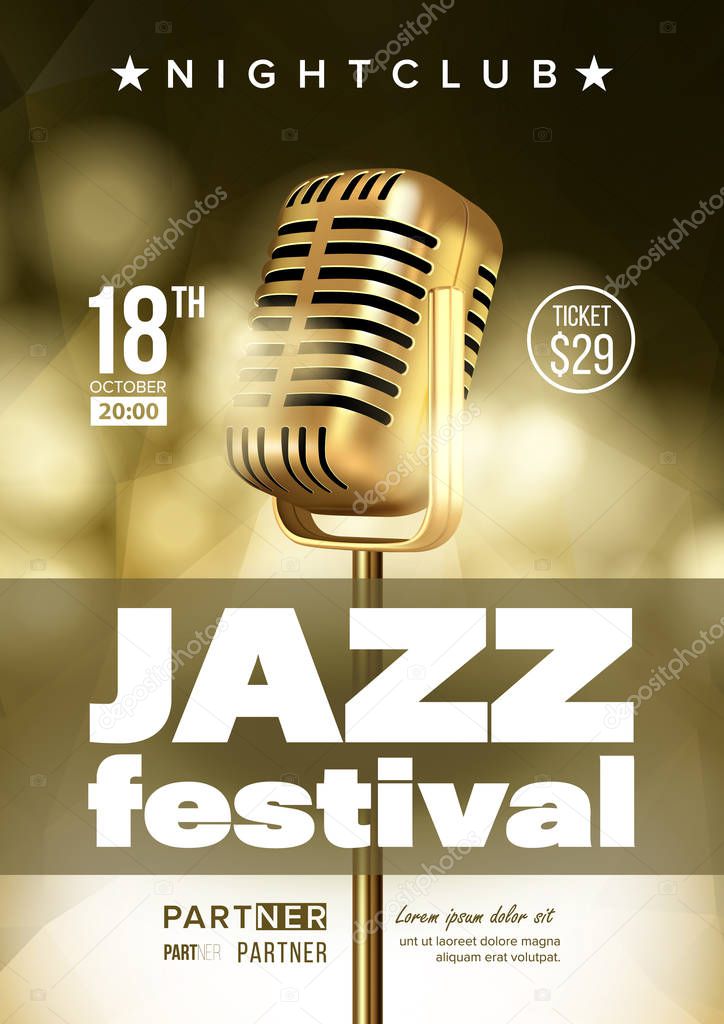Jazz Improvisation Festival Flyer, Brochure Vector Template