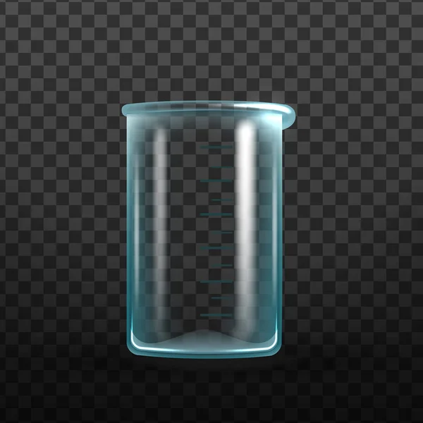 逼真的空实验室玻璃烧杯矢量 — 图库矢量图片