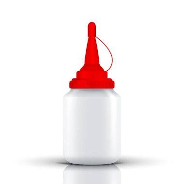 Kırmızı Üst Vektör ile Lateks Tutkal veya Sıvı Şişe