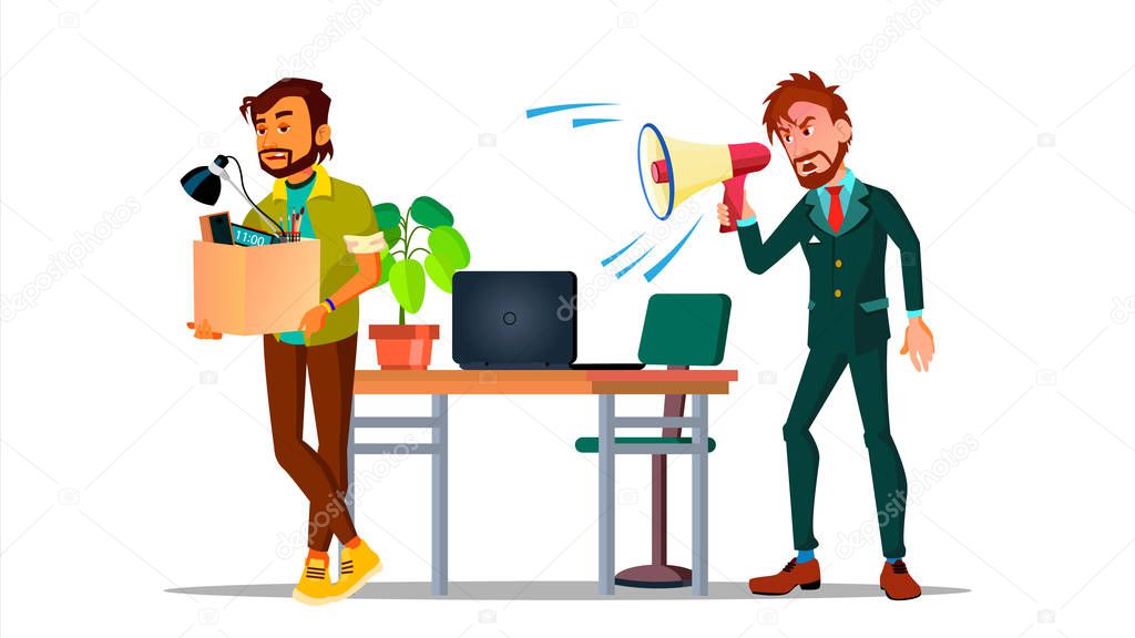 Character Leaving Workplace After Dismissal Vector