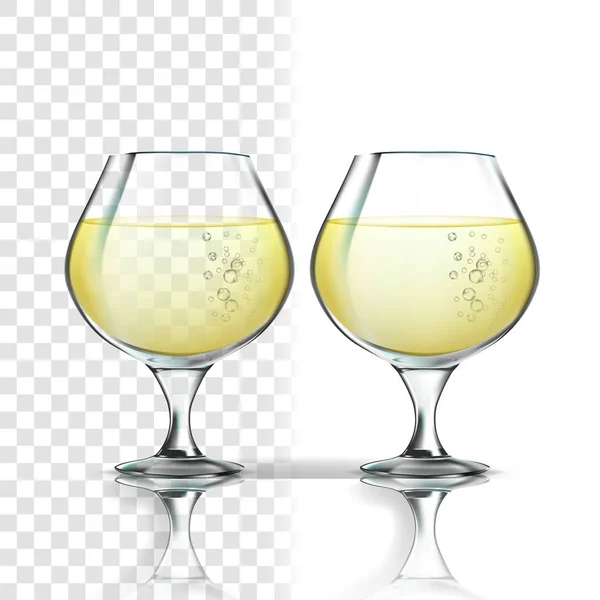 Verre réaliste avec vin blanc Riesling vecteur — Image vectorielle