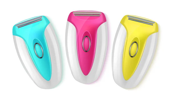 Epilator Modern Listrik Razor Set Vektor - Stok Vektor