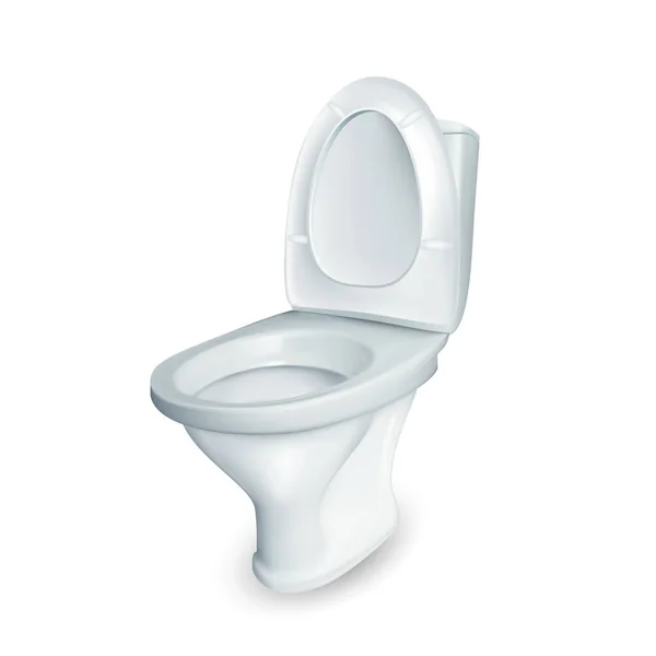 Ρεαλιστική WC κεραμικό δοχείο τουαλέτας διάνυσμα — Διανυσματικό Αρχείο