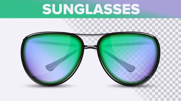 Aviator Unisex Sunglasses, Trendy Vector 3D Shades — Stock Vector
