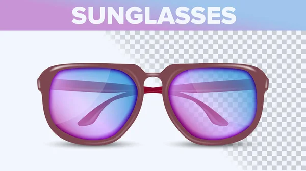 Gafas de sol de color con estilo, sombras vectoriales 3D de moda — Vector de stock