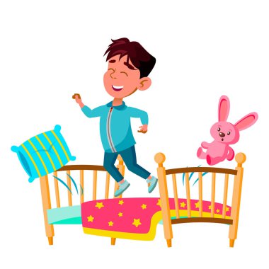 Asya Çocuk Çocuk Karikatür İzole Vektör İllüstrasyon