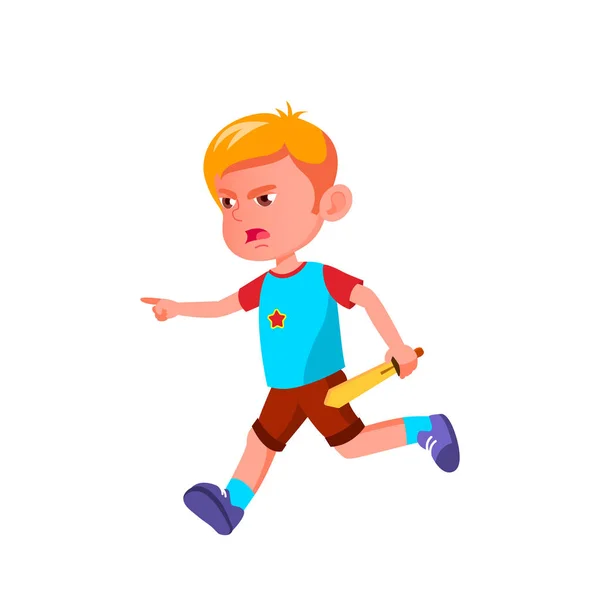 Kaukasische kind jongen cartoon geïsoleerd vector illustratie — Stockvector