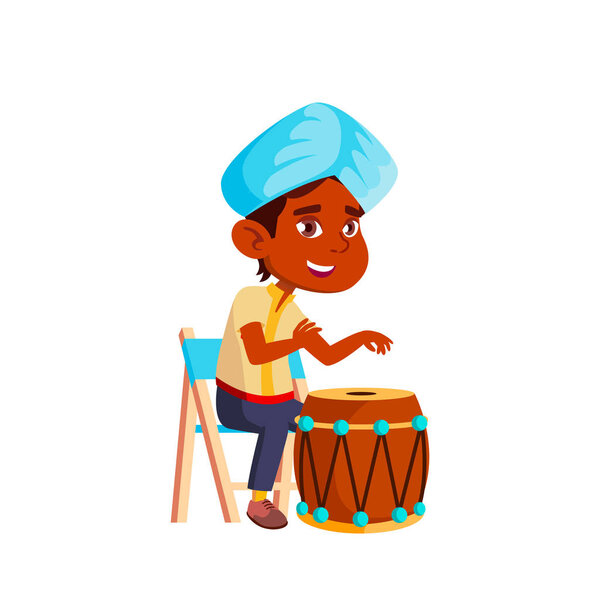 Indian Child Boy Cartoon Isolated Vector Illustration