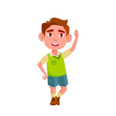 Kafkas Çocuk Çocuk Karikatür İzole Vektör İllüstrasyon