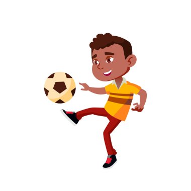 Siyah, Afro Amerikan Çocuk Çocuk Karikatür İzole Vektör İllüstrasyon