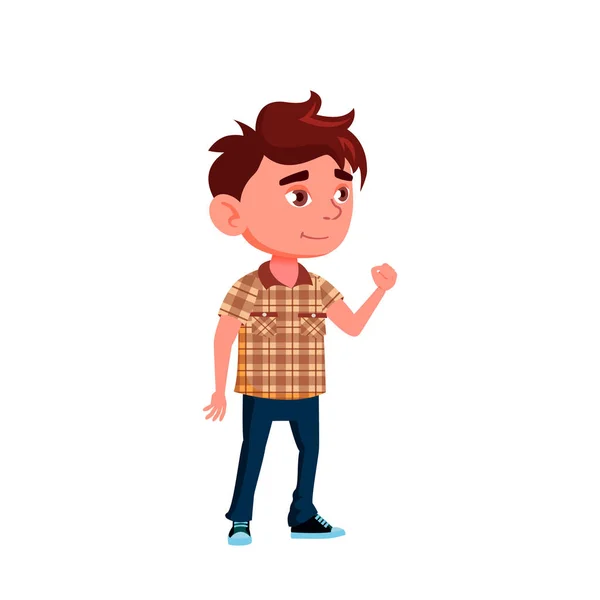 Kaukasische kind jongen cartoon geïsoleerd vector illustratie — Stockvector