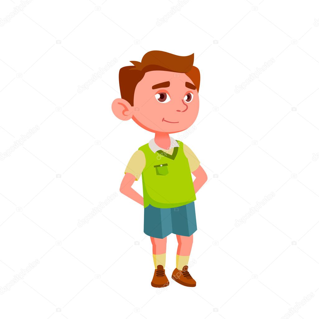 Caucasian Child Boy Cartoon Isolated Vector Illustration