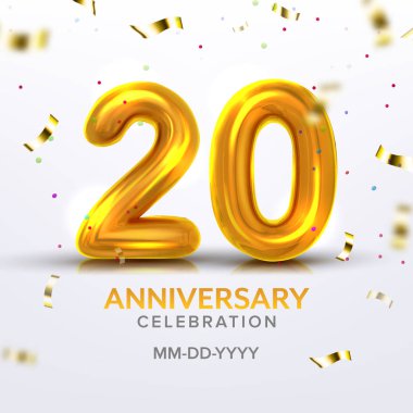 Twentieth Anniversary Celebration Number Vector