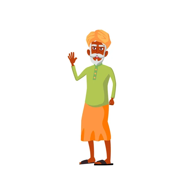 Indischer Altmannvektor. Ältere Menschen. Senior Person. Isolierte Cartoon-Illustration — Stockvektor