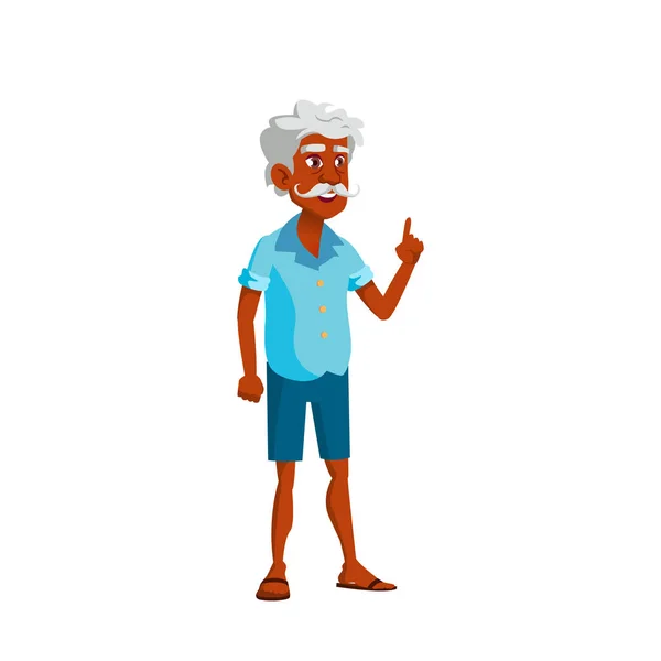 Indian Old Man Vector. Elderly People. Senior Person. Isolated Cartoon Illustration