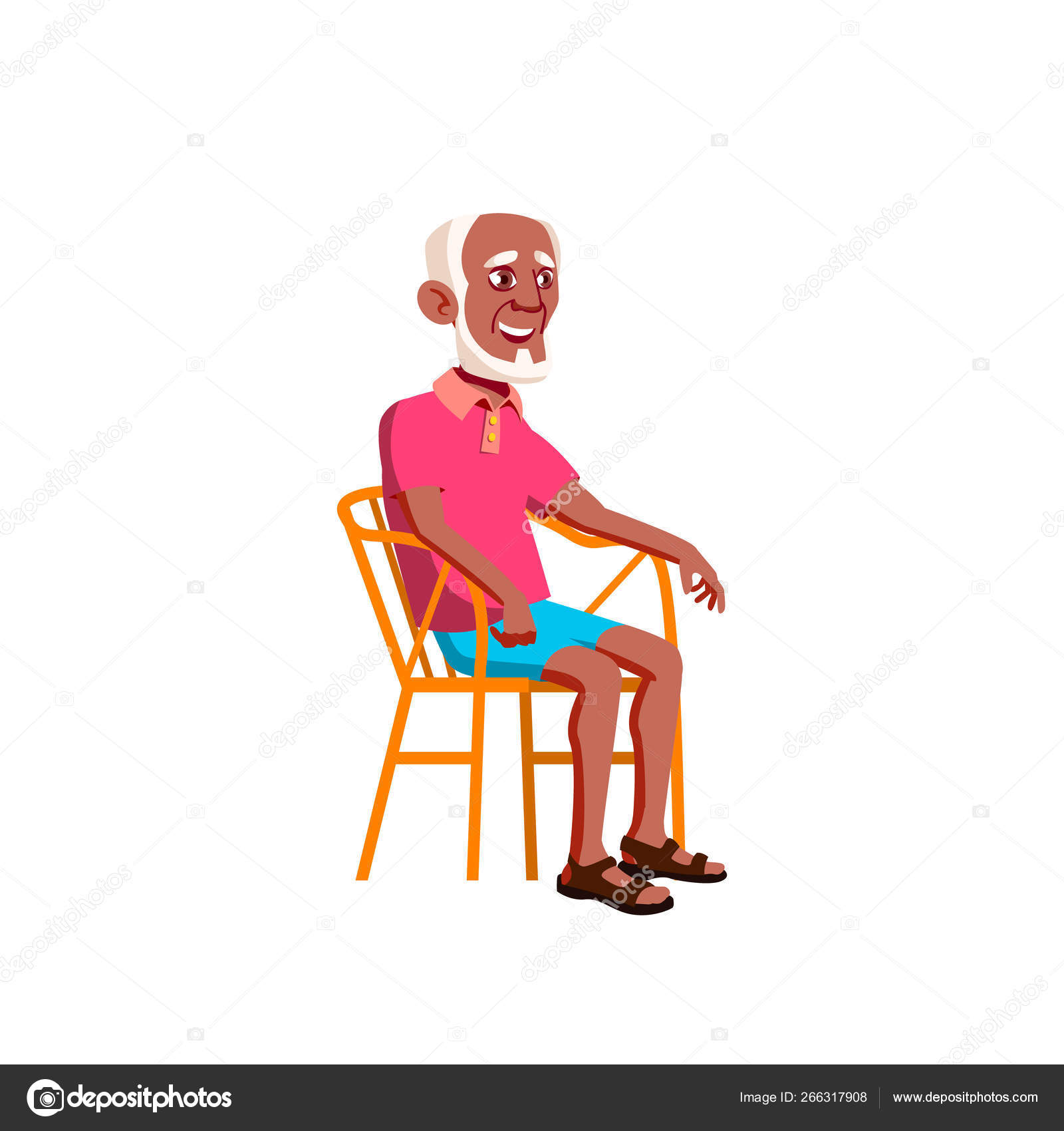 Drawn stick figure senior old man elderly Vector Image