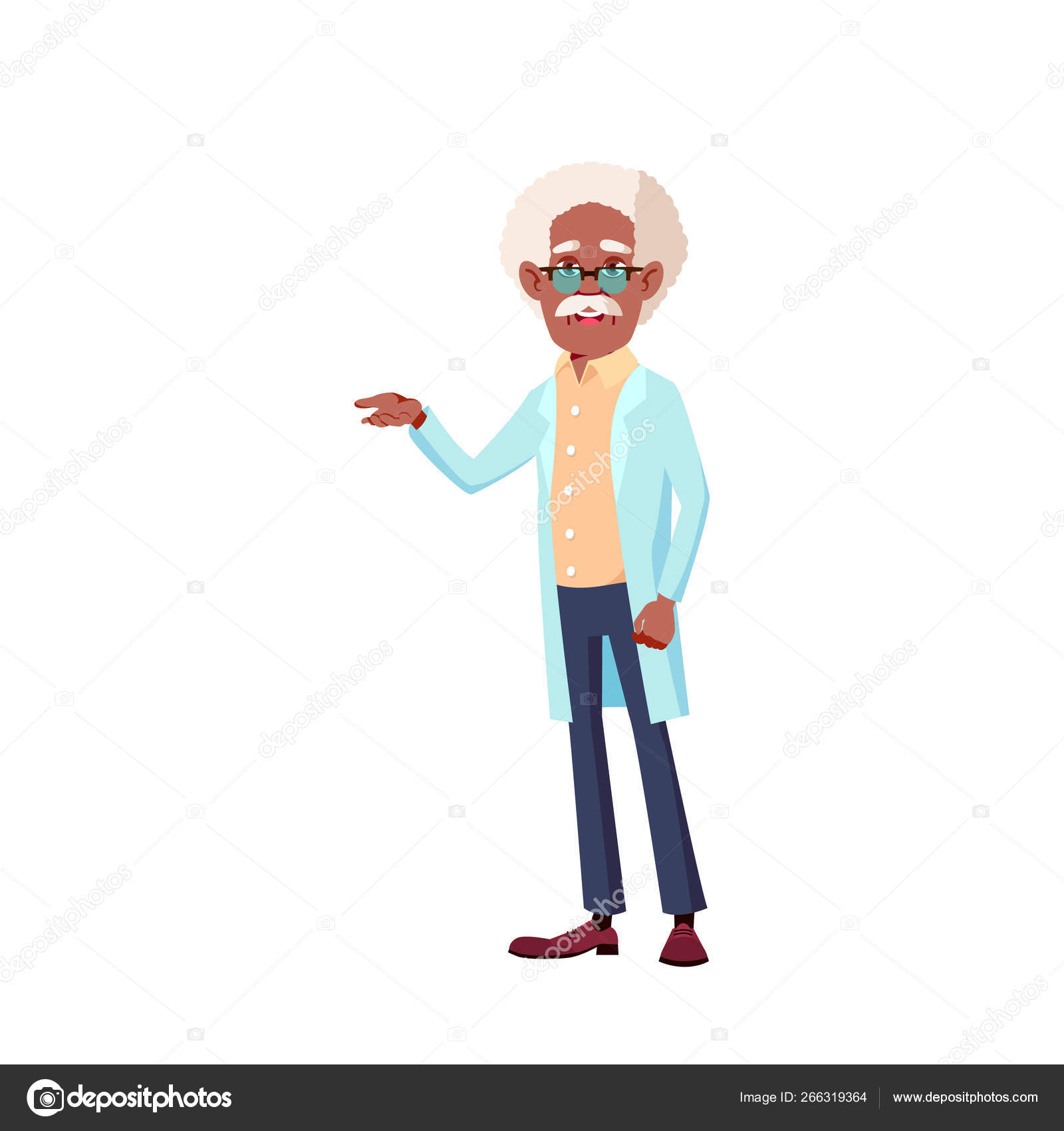 Black, African American Old Man Vector. Elderly People. Senior Person.  Isolated Cartoon Illustration Stock Vector Image by ©pikepicture #266319364