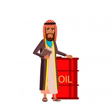 Arap, Müslüman Yaşlı Adam Vektörü. Yaşlı insanlar. Kıdemli Kişi. İzole Karikatür İllüstrasyon