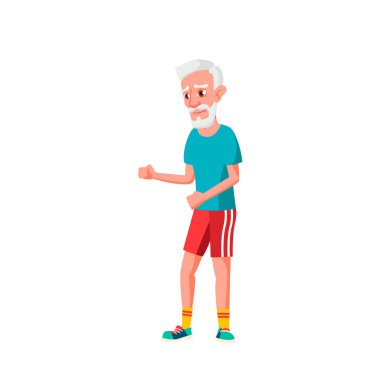 Avrupalı Yaşlı Adam Vektörü. Yaşlı insanlar. Kıdemli Kişi. İzole Karikatür İllüstrasyon