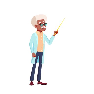 Siyah, Afro-Amerikan Yaşlı Adam Vektörü. Yaşlı insanlar. Kıdemli Kişi. İzole Karikatür İllüstrasyon