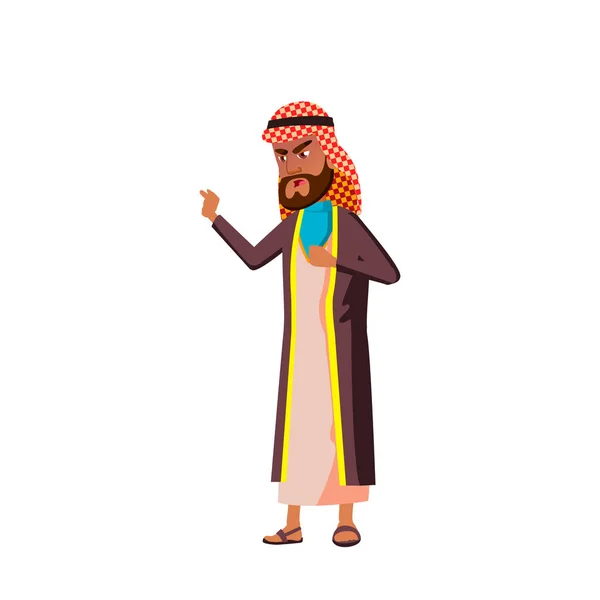 Arab, Muslim Old Man Vector. Personas mayores. Persona mayor. Ilustración de dibujos animados aislados — Vector de stock