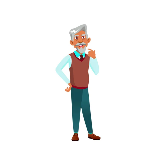 Arab, Muslim Old Man Vector. Personas mayores. Persona mayor. Ilustración de dibujos animados aislados — Vector de stock