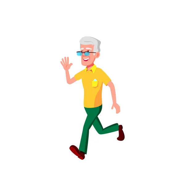European Old Man Vector. Personas mayores. Persona mayor. Ilustración de dibujos animados aislados — Vector de stock